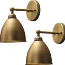 Phansthy Industrial Hardwire Wall Sconce Vintage Farmhouse Wall Light Fixture, Right-Angled Wall Lights with Rustic Metal Lampshade for Bedroom, Living Room, Reading, Kitchen (Antique, 2 Pack)