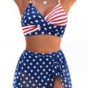 Blooming Jelly Womens High Waisted Bikini Set Gold Metal Two Piece Swimsuits Tummy Control Tie Knot 2026 Bathing Suits (Blue,M)