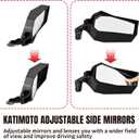 Rearview Side Mirrors for Polaris General XP 4 1000 16-24, Adjustable Clear Folding Side Mirrors for Polaris General 1000/4 1000 / XP 1000 / XP 4 1000 2016-2024 Accessories (2PCS)