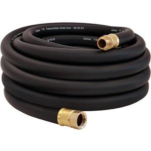 Guitrees 50FT ×1 inch Heavy Duty Rubber Garden Hose - 200psi Working, 1000psi Burst - Hot/Cold Water - Five-Layered Braiding for Durability - Versatile for Gardening, Agriculture, Construction(Black)
