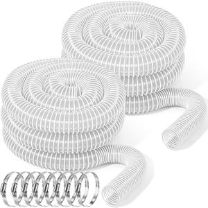2 Sets Dust Collection Hose 2 1/2" x 20' Heavy Puncture Resistant PVC Dust Collection Hose with 8 Carbon Steel Wire Coil for Woodworking, Workshops, Collectors
