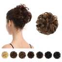 BARSDAR Chestnut Brown Human Hair Bun - Real Hair Bun Extensions for Women - Natural Bun Scrunchie Updo Chignon Daily- Medium (1 Count (Pack of 1))