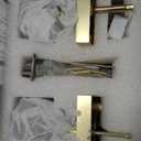 Square Glass Crystal Door Knobs Interior, Bedroom and Bathroom Privacy Satin Brass Gold Door Knobs with Lock, Diamond Shape Keyless