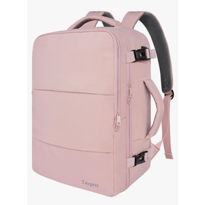 Taygeer Travel Backpack for Women, Carry On Backpack with USB Charging Port & Shoe Pouch, TSA 15.6inch Laptop Mochila Flight Approved, Nurse Bag Casual Daypack for Weekender Business Hiking, Pink