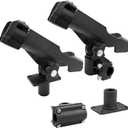 LBW Fishing Rod Holders for Boat Side Deck Mount Rod Holder Adjustable Kayak Fishing Pole Holders for Boat Canoe Rail Mount 2 Pack
