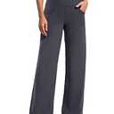 Promover Yoga Pants for Women with Pockets Wide Leg Dress Pants Tall High Waist Bootleg Flare Lounge Pants(Dark Grey,XL,Tall)
