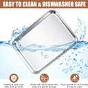 Potchen 18 Pcs Baking Sheet Pan Set Stainless Steel Cookie Sheet Small Toaster Oven Pans Tray Barbecue Grill Pan Rectangle Trays Oven Freezer Bakery, Non-stick, Easy Clean, 9 x 6.7 x 1 Inches