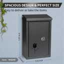 Ydocabinit Wall Mount Key Drop Box, with Key Lock & Flip & Top Slot, Steel Cash Drop Box, Storage Box for Mail, Packages, Donations, Voting, Suggestion for Outside Home Business 9.05"5.51"3.03"