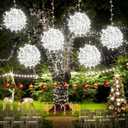 Christmas String Lights Outdoors,4 Pack 11.81" Sphere Lights,Ball Tree Garden Globe Lights for Home, Party, Christmas, Porch Patio,Wedding, Garden,Tree Decoration with Plug (Cool White)