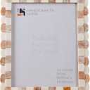 Handicrafts Home 8x10 Brown Picture Frame, Handmade Scallop pattern Bone inlay Photo Frame for Wall & Tabletop, Boho Farmhouse Home Decor, Gallery Wall & Desk Decor, Family Picture Frame Fall decor