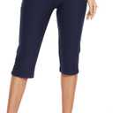 Ginasy Capri Pants for Women Casual Summer Dressy Pull On Stretch High Waisted Crop Work Leggings with Pockets XXL