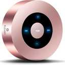 XLEADER Mini Bluetooth Speaker (Travel Case Provided) HD Sound&Rich Bass, Touch Design, 12-15H Playtime, Support Aux Input, Micro SD, Mic, for iPhone Laptop Shower Office, Ideal Gifts, Pink Rose Gold
