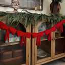 Christmas Decorations - 6 Ft Red Velvet Bow Garland - Xmas Decor for Mantel Fireplace Shelf Cabinet Stand Door Window Frame Bedroom Living Room Home Entryway Indoor Holiday Decoration
