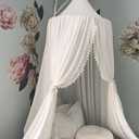 LImiLI Bed Canopy for Girls and Kids Hanging Mosquito Net for Baby Crib Nook Castle Game Tent Nursery Play Room Decor (White)