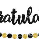 BEISHIDA Congratulations Banner(NO-DIY) Black 2026 Graduation Banners, Grad Congrats Class of 2026 Party Supplies,Garland for Congratulation Graduation,Wedding,Retirement Party Decor