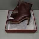 YIYA Cherry Red Boots for Fall Square Toe Chunky High Heels Dark Red Knee High Long Boots Pull On, 40