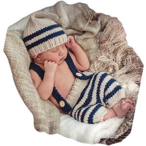 Fashion Cute Newborn Boy Girls Baby Costume Outfits Photography Props Hat Pants