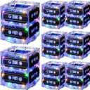 8 Sets 80s 90s Glowing Cassette Tape Bucket Centerpiece 80s Party Supplies 90s Theme Birthday Party Supplies Light Cassette Tape Table Decor for Music Theme Retro Hip Hop 1980 1990 Event