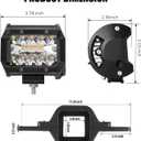 BESTZHEYU 4 Inch 60W Led Pods with 3 Inch Tow Hitch Mounting Brackets Backup Reverse Lights Rear Light Bar for Pickup ATV SUV Truck Trailer Boat with White and Amber Beam