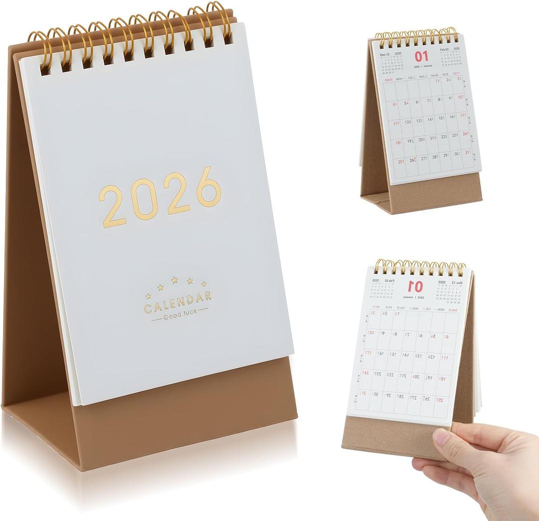 Nogeqi Mini Desk Calendar 2025.7-2026.12 Small Desktop Calendar 2025-2026 Standing Flip Calendars Small Desk Calendars 2025-2026 for Home or Office New Year Decoration Gift (white)