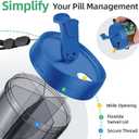 2 x PULIV Portable Pill Dispenser Bottle, Vitamin Organizer with 7 Compartments, Holds Plenty of Supplements with Anti-Mixing & Wide Openings Design, Easy to Retrieve Meds, Includes 20 Labels Royal Blue