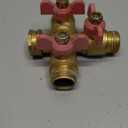 Garden Hose Splitter 3 Way, Heavy Duty 3-Way Brass Valve Garden Hose Splitter With Stainless Steel Long Handle, Full Flow Hose Splitter Connector, Valve 3/4 Inch GHT Thread