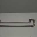 Modern Brushed Nickel Double Curtain Rod Set - Wall Mount