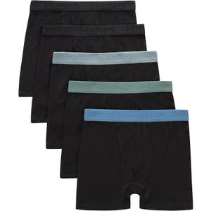 boys Hanes Originals Ultimate Supersoft Boys' Boxer Brief Underwear, Assorted, 5-pack (Small, Black)