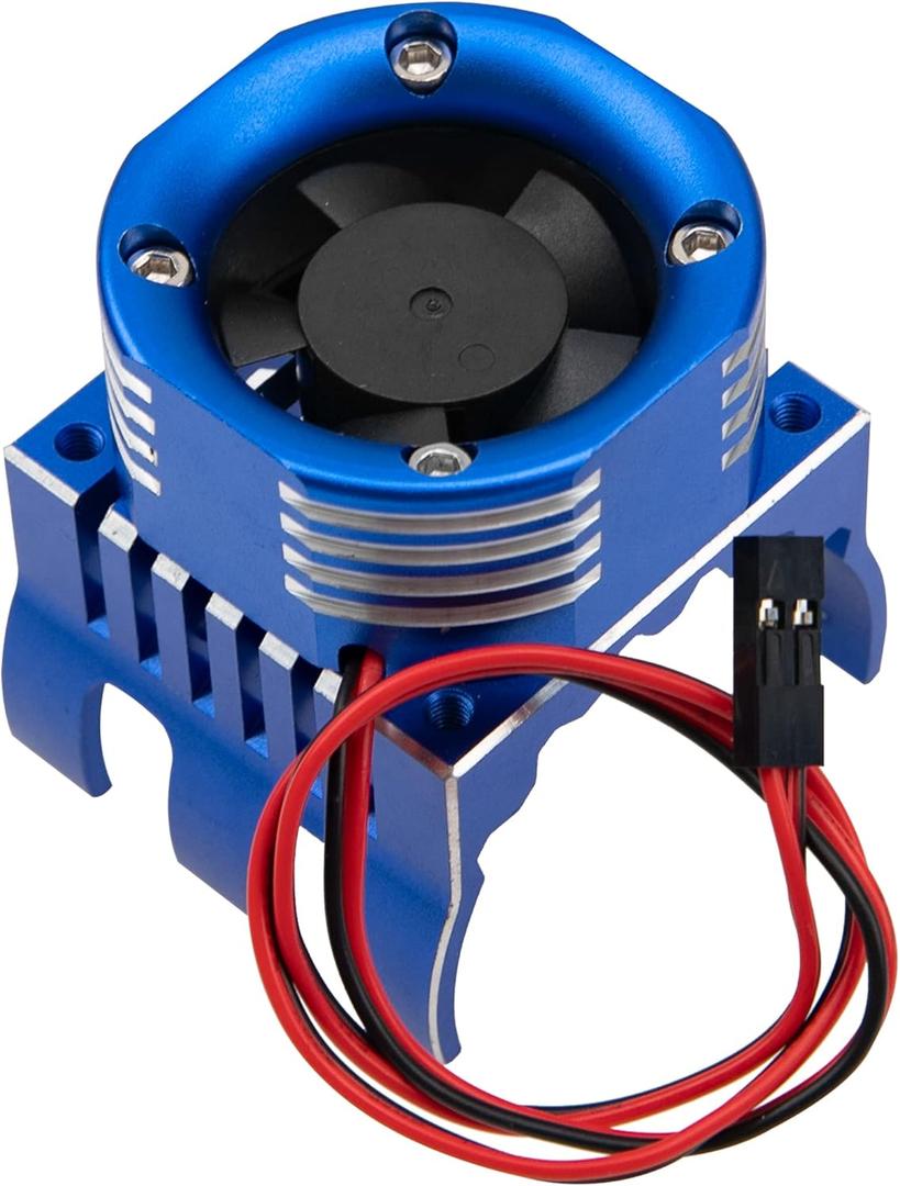 RC Car Motor Heatsink w/ 21000 RPM Cooling Fan Aluminum Engine Motor Heat Sink Radiator Fit 42mm 4274 4268 Motors Compatible with Axial SCX10 Tamiya Arrma 1/8 1/10 RC Buggy Cars (Blue)
