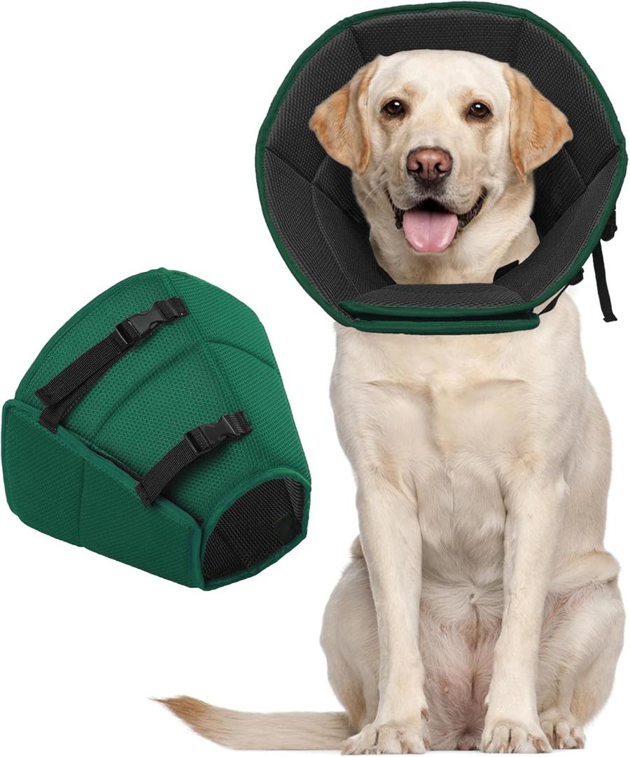 Dog Cone Collar After Surgery for Large Dogs, Adjustable Soft Cone for Dogs to Stop Licking, Professional Elizabethan Collar for Pet, Recovery Cones for Wound Healing & Hot Spots Large