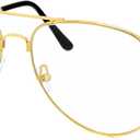 Spooktacular Creations Gold Metal Frame Glasses, Old Man Old lady Costume, Halloween Classic Glasses Accessory for Men Women Grandma 80s 90s Dress Up, Halloween Costume Prop