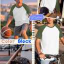 Yooo's Vivi Boys Baseball Tops | Baseball Tops, Crew Neck, Raglan Tees, Short Sleeve, Color-Block, Back to School, Basic, for Boys 5-14Y, Summer, Jersey