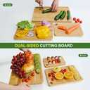 Bamboo Cutting Board Set of 3 for Kitchen, Chopping Boards with Juice Groove & Built-in Handles, Perfect for Meat, Vegetables, Fruits, Kitchen Gift for Home Cooks & Chef
