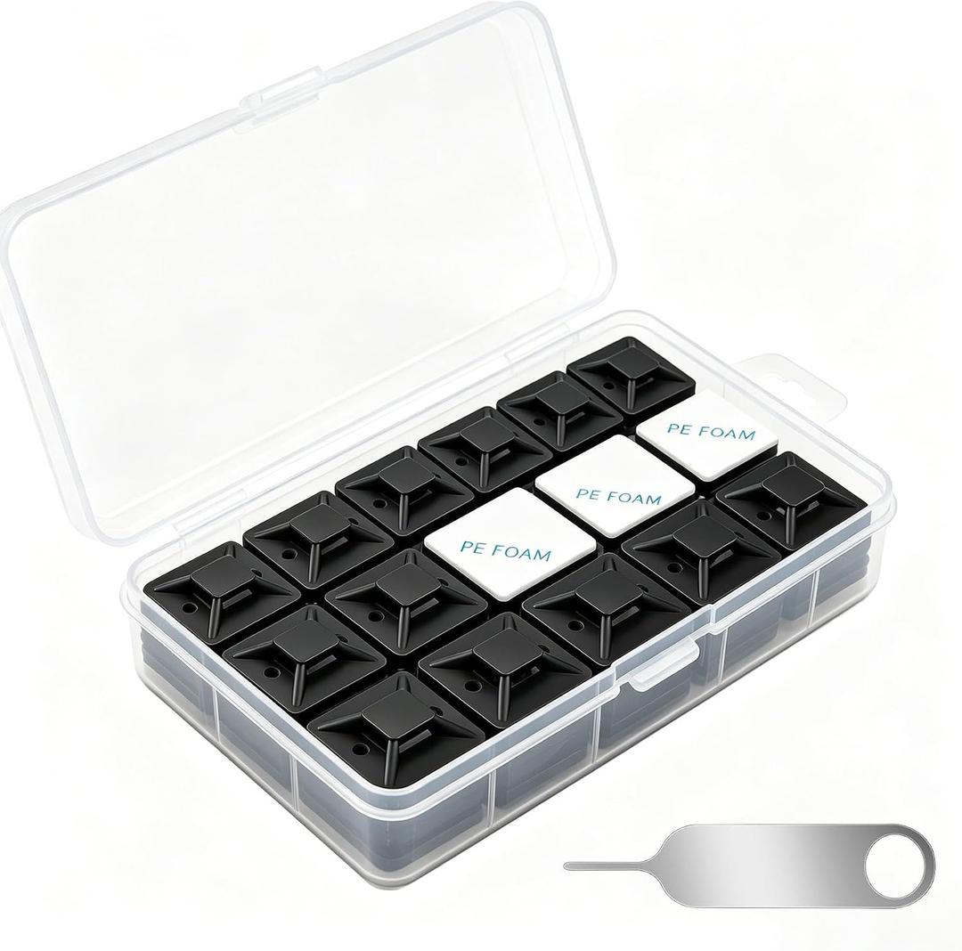 2 x zip tie mounts 50PCS blackadhesive wire clips19.5mm-19.5mmWidely used for cable management in automobiles, ships, light chains, racks, homes, and offices