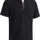 Mens Long and Short Sleeve Polo Shirts Pocket Casual Solid Cotton Blend Drop Cut Collared Polo Shirts for Men (Green, XL)