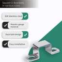 304 Stainless Steel Heavy Duty Square Pipe Clamp U-Bracket for Metal Pipe Wood Batten - 6 Pack Silver (1-3/8x1-3/8 inch)