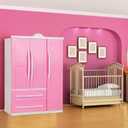 Doll Closet Furniture Wardrobe Clothing Organizer Doll Open Wardrobe Dollhouse Closet with 20 Pieces Hangers 2 Style Pink Plastic Hangers Dollhouse Furniture Accessories(Classic Style)