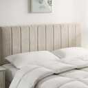 Nestl Upholstered King Headboard - Easy Assemble Channel Stitched Headboard King Size Bed - Wall Mounted Headboards with 3D Soundproof Wall Panels Peel & Stick Floating Headboards, Beige