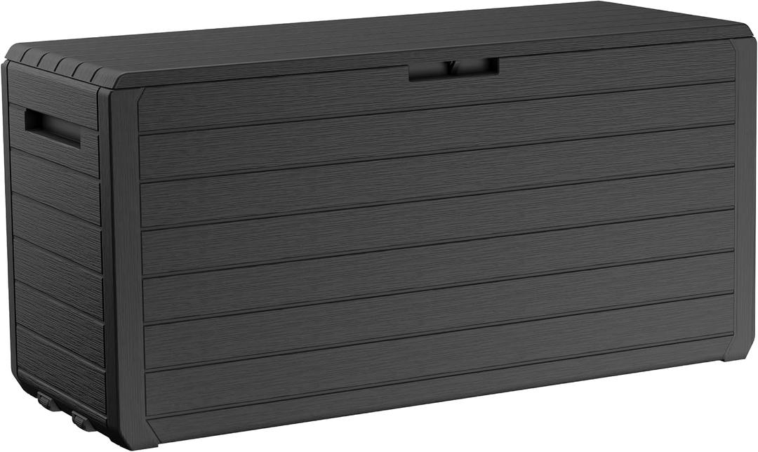Keter Atlas 70 Gallon Deck Box WeatherResistant Outdoor Storage Chest for Patio, Yard & Pool, Durable Resin Construction, Lockable Lid, EasyOpen Design