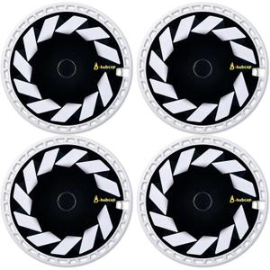 15-Inch UV Painted Universal Flat Hubcaps -002 Style Black & White