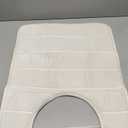 Yimobra Memory Foam Toilet Bath Mat U-Shaped, Commode Contour Rug, Soft and Comfortable, Super Water Absorbent, Non-Slip, Thick, Machine Wash Bathroom Commode Contour Rug, 24 X 20 Inches, Cream