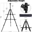 2 Pack Adjustable Art Easel Stand for Painting & Display, 17-66in Aluminum Metal Tripod with Carry Bag, Portable Travel Easel for Adults Artists