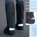 Hilitchi Black Men Waterproof Rainstorm Rainy Day Rain Suit Raingear Motorcycle Outdoor Protective Gear Rain Boot Shoe Cover Zipper US 10 11 Euro 44 45 Black (Black, XL)