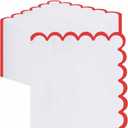 50 Pieces 3-ply Red Scalloped Napkins Folded 5 x 5 Inches Disposable Paper Napkin Cocktail Napkins for Dinner Wedding Birthday Party