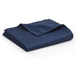 YnM Exclusive Cotton Duvet Cover for Weighted Blankets with 16 Strings (Navy, 48"x72")