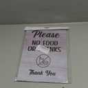Please No Food Or Drinks Sign - Customer notice, no eating or drinking, A4 size (White Stand)