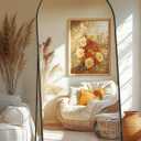 Full Length Arched Mirror, 75"x35" Standing Floor Full Body Mirror for Wall with Aluminum Alloy Frame for Bedroom, Living Room, Dressing Room(Black)