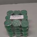 Tea Light Candles Colored Unscented Metallic Tin Cups Set of 54 Made in USA (Green)