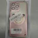 Misscase for iPhone 16 Pro Max Magnetic Glitter Case Compatible with MagSafe,Full Protection Slim Shockproof Anti-Scratch Case with Camera Lens Protector Logo View Dust-Proof Net for Women Pink