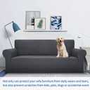 MAXIJIN Super Stretch Couch Cover for 3 Cushion Couch, 1-Piece Universal Sofa Covers Living Room Jacquard Spandex Furniture Protector Dogs Pet Friendly Fitted (Extra Large, Gray)